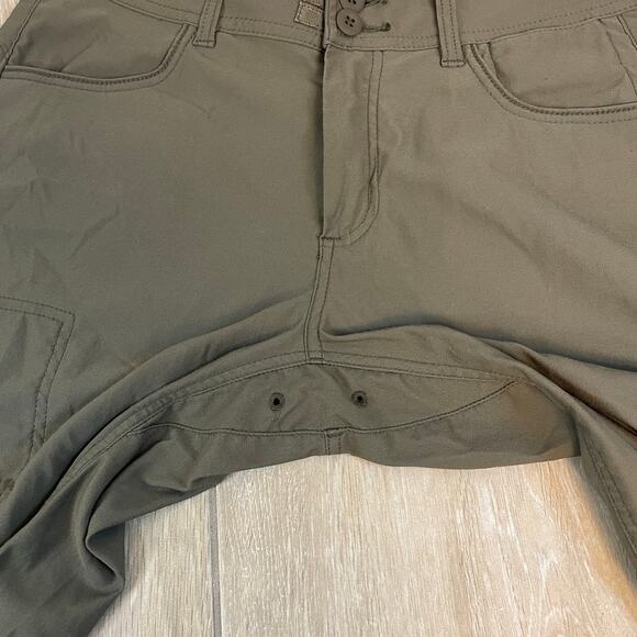 prAna Straight Fit Hiking Pants 8 Short Green Recycled Nylon Stretch Outdoor - Picture 11 of 13